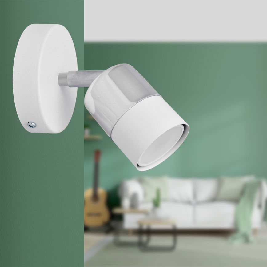 LED Wall spotlight TUBSSON 1xGU10/4,8W/230V white/shiny chrome