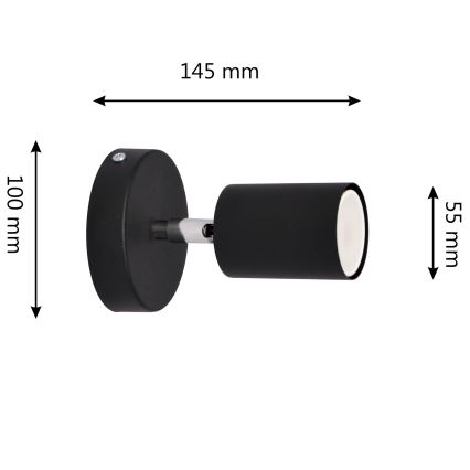 LED Wall spotlight TUNE 1xGU10/4,8W/230V black