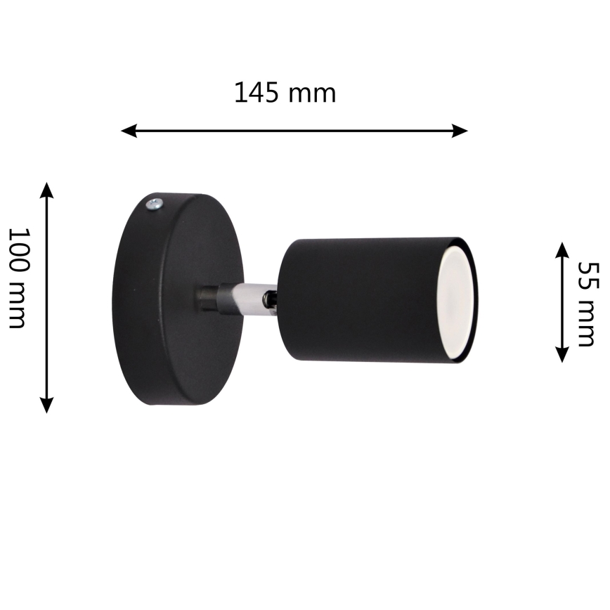 LED Wall spotlight TUNE 1xGU10/4,8W/230V black