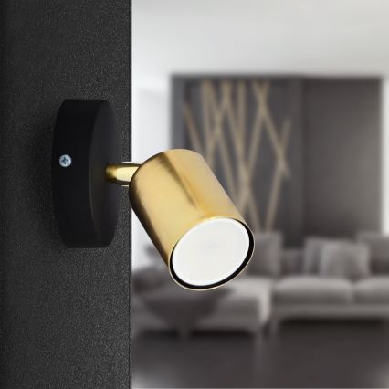 LED Wall spotlight TUNE 1xGU10/4,8W/230V gold/black