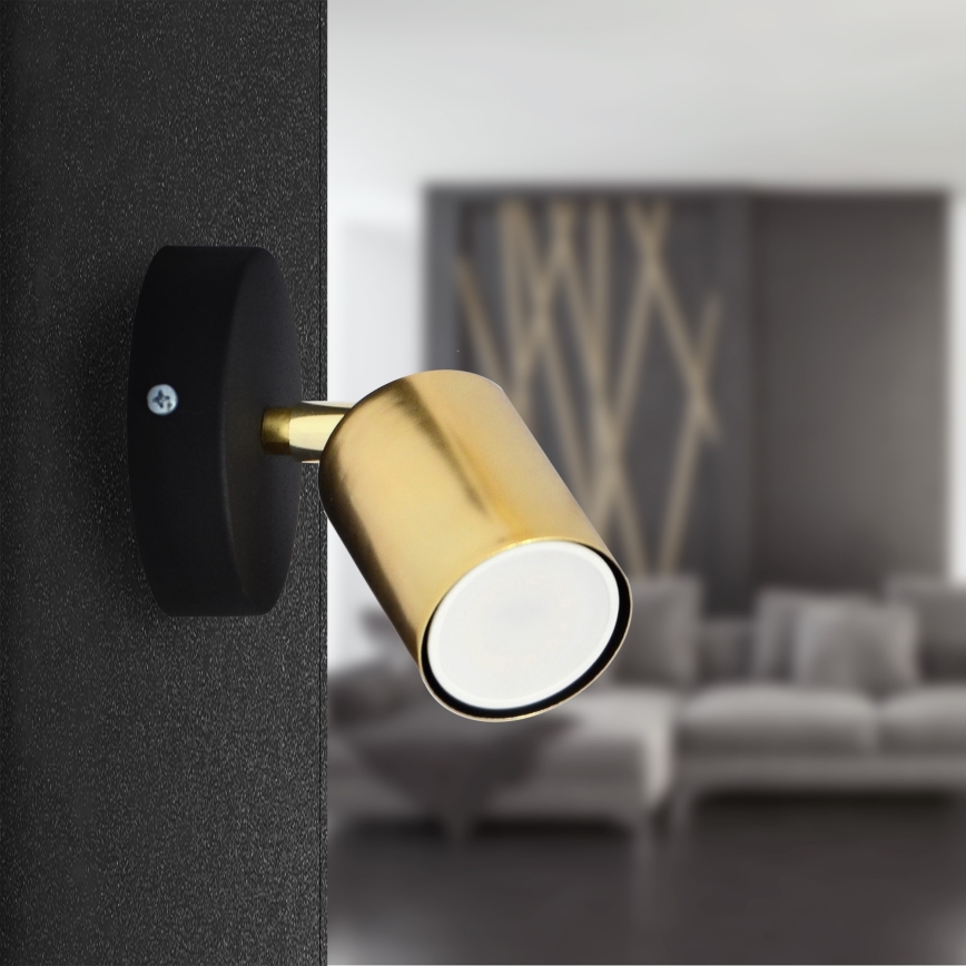 LED Wall spotlight TUNE 1xGU10/4,8W/230V gold/black