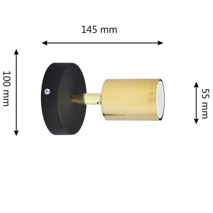 LED Wall spotlight TUNE 1xGU10/4,8W/230V gold/black
