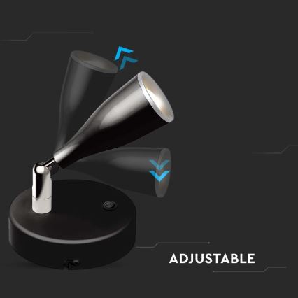 LED Wall spotlight with a switch LED/4,5W/230V 3000K black