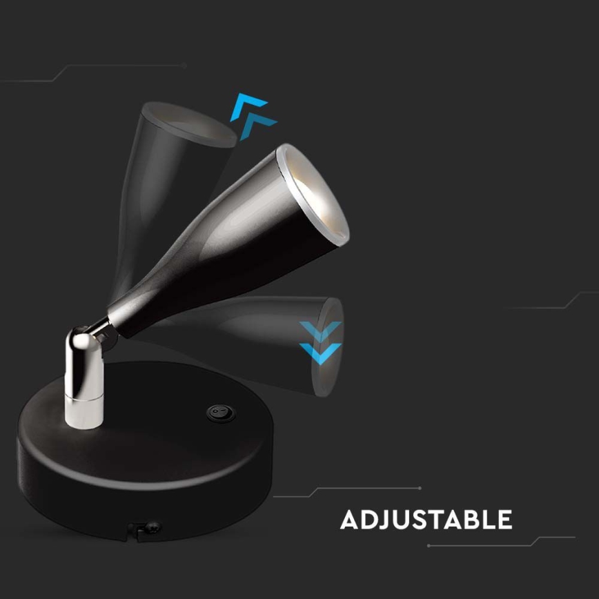 LED Wall spotlight with a switch LED/4,5W/230V 3000K black