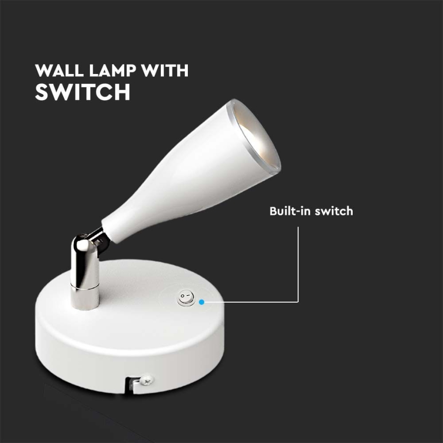 LED Wall spotlight with a switch LED/4,5W/230V 3000K white