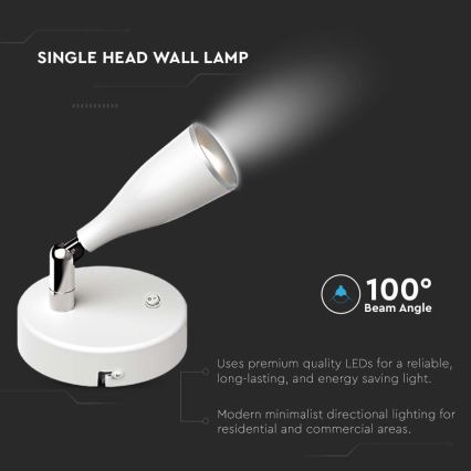 LED Wall spotlight with a switch LED/4,5W/230V 3000K white