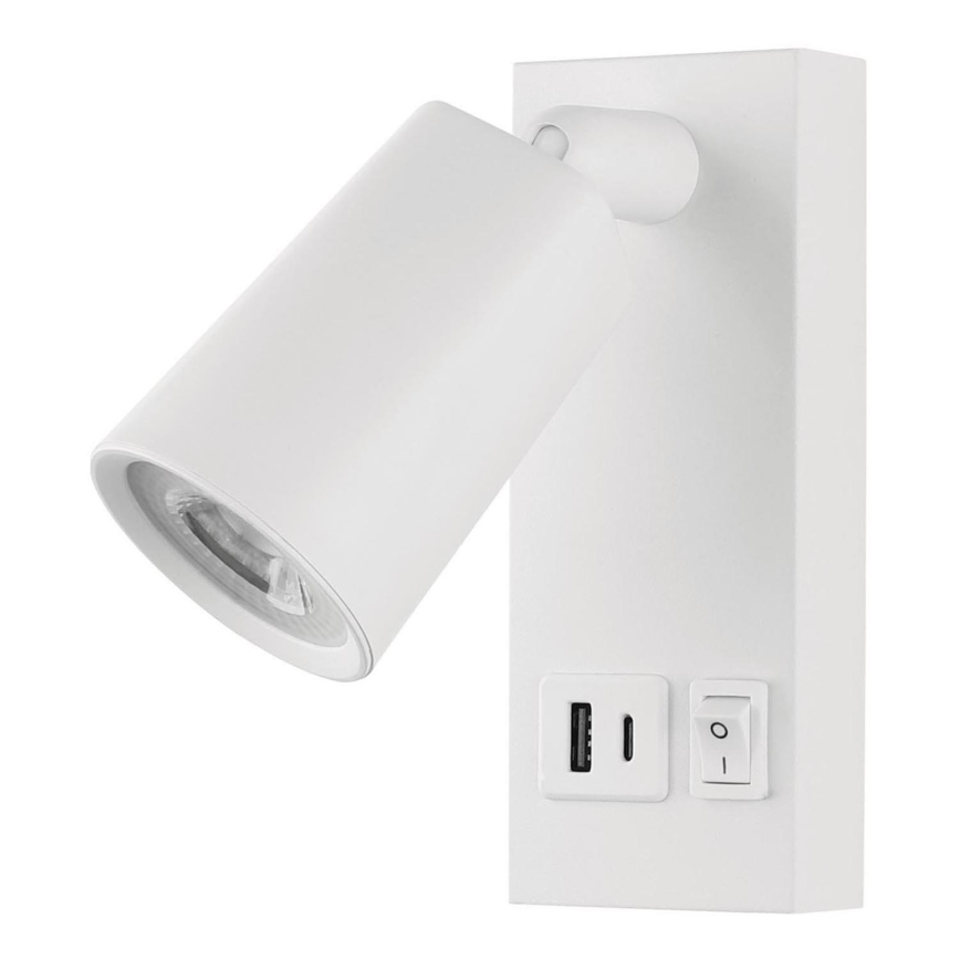 LED Wall spotlight with USB CHARGE LED/5W/230V white