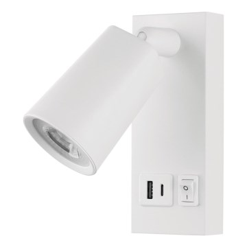 LED Wall spotlight with USB LED/5W/230V white