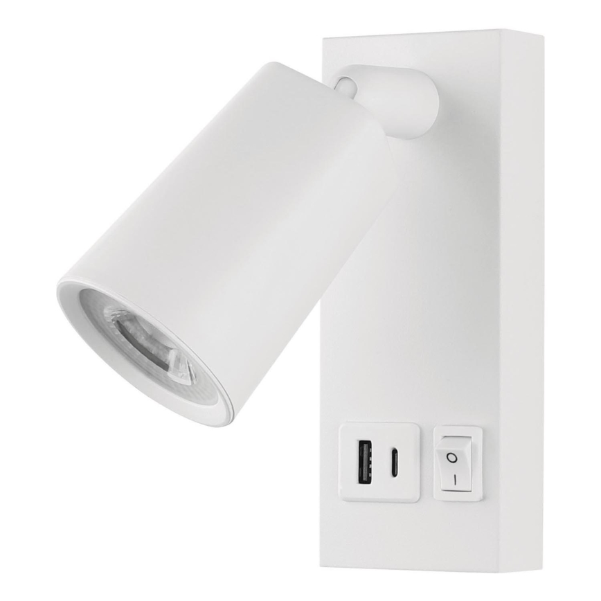LED Wall spotlight with USB LED/5W/230V white