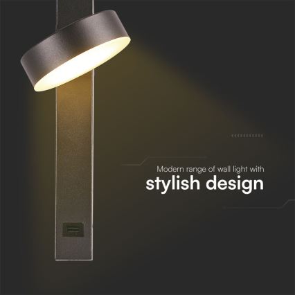 LED Wall spotlight with USB port LED/8W/230V 3000K