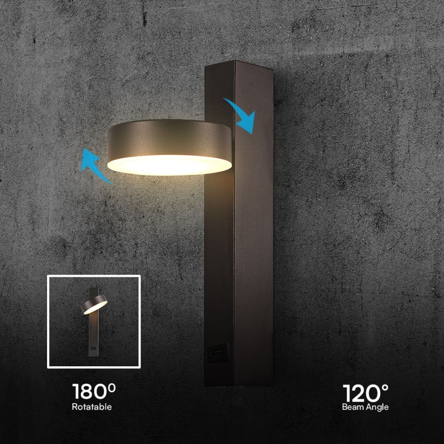 LED Wall spotlight with USB port LED/8W/230V 3000K