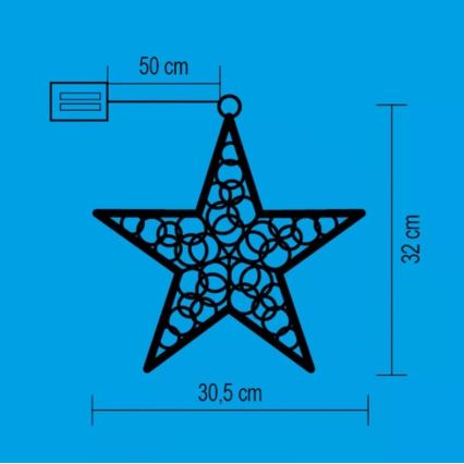 LED Window decoration 20xLED/2xAA