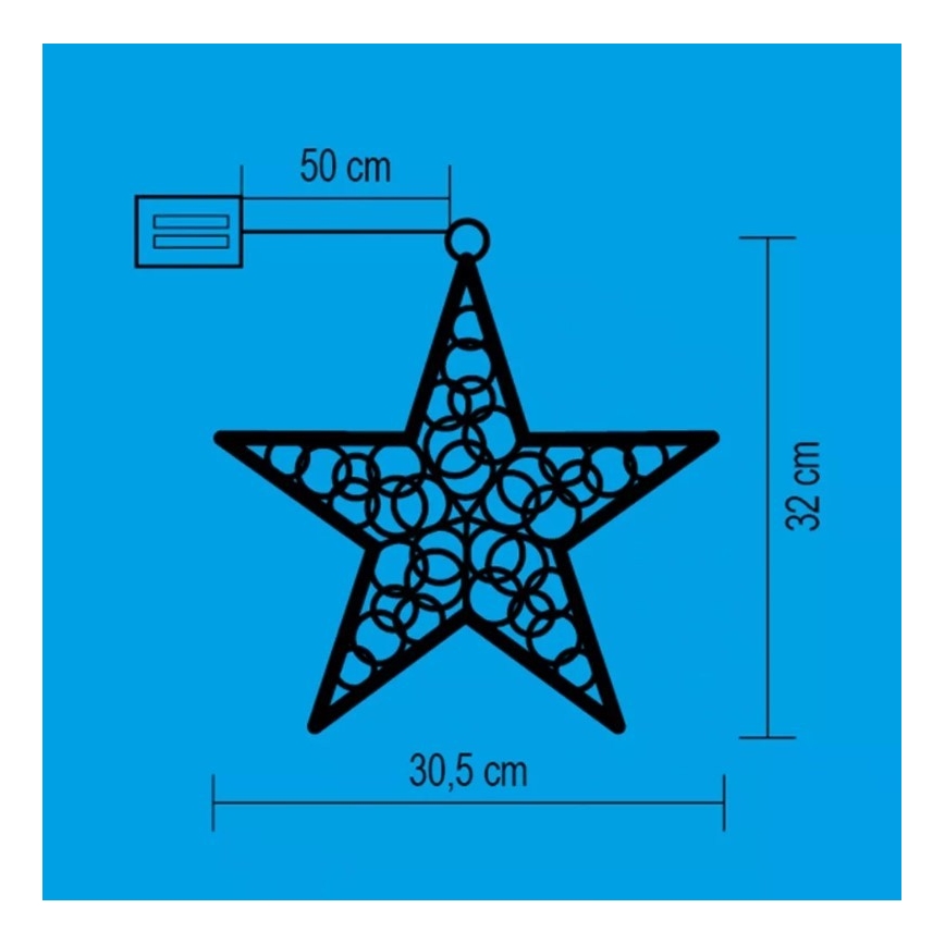LED Window decoration 20xLED/2xAA