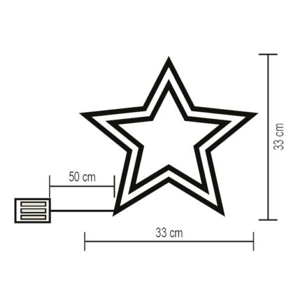 LED Window decoration LED/3xAA multicolor
