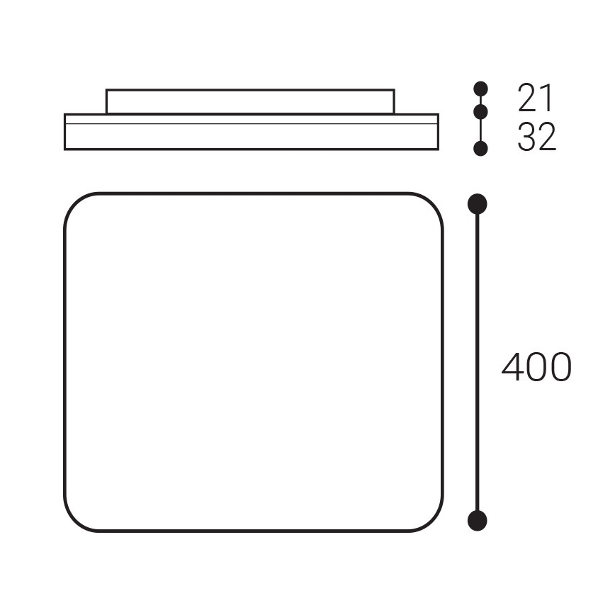 LED2 - LED Bathroom ceiling light SQUARE LED/38W/230V 3000K/3500K/4000K IP54 white