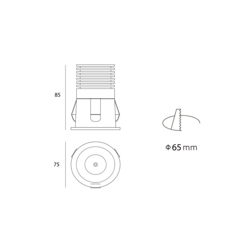 LED2 - LED Bathroom recessed light RAY LED/10W/230V black IP44