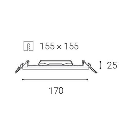 LED2 - LED Bathroom recessed light SLIM LED/15W/230V IP43 CRI 90