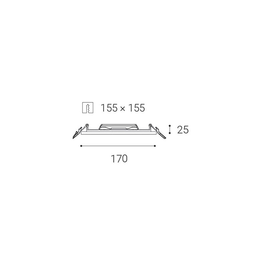 LED2 - LED Bathroom recessed light SLIM LED/15W/230V IP43 CRI 90