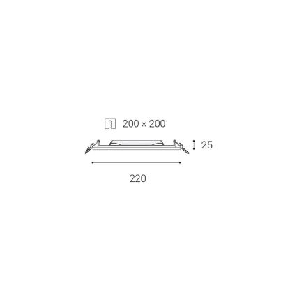 LED2 - LED Bathroom recessed light SLIM LED/20W/230V IP43 CRI 90