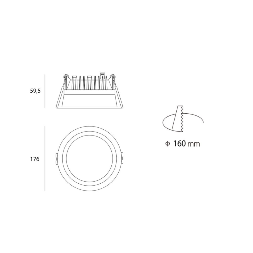 LED2 - LED Bathroom recessed light ZETA LED/25W/230V 3000K IP44