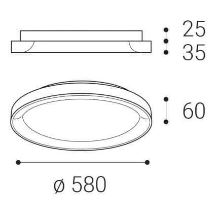 LED2 - LED Ceiling light BELLA LED/48W/230V 3000K/4000K brown