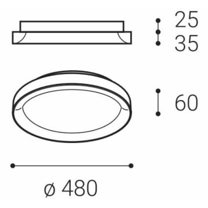 LED2 - LED Ceiling light BELLA SLIM LED/38W/230V 3000/4000K black