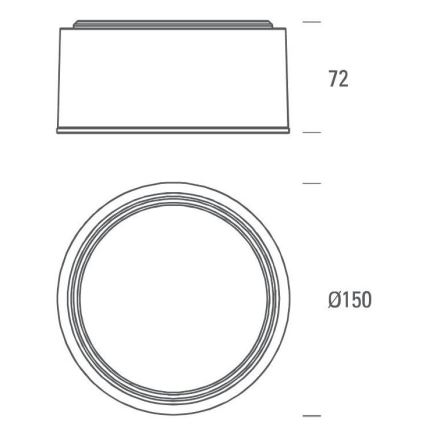 LED2 - LED Ceiling light BUTTON LED/17W/230V anthracite