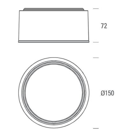 LED2 - LED Ceiling light BUTTON LED/17W/230V silver