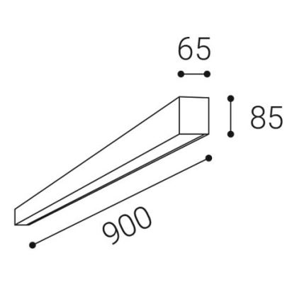 LED2 - LED Ceiling Light LINO LED/24W/230V 3000/3500/4000K 90 cm Black