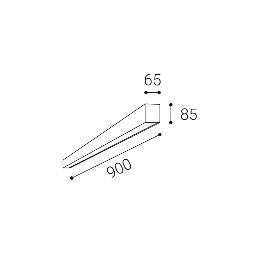 LED2 - LED Ceiling Light LINO LED/24W/230V 3000/3500/4000K 90 cm Black