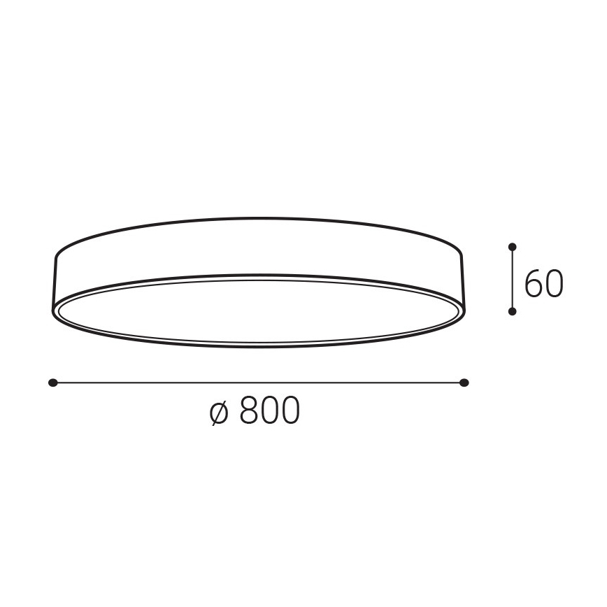 LED2 - LED Ceiling Light MONO SLIM LED/80W/230V 3000K/4000K Ø 80 cm Black
