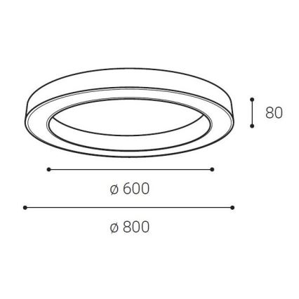 LED2 - LED Ceiling light SATURN LED/80W/230V 3000K/4000K black