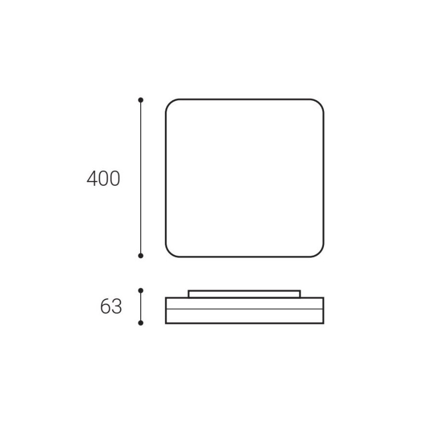 LED2 - LED Ceiling light SQUARE II LED/30W/230V 3000/4000/5700K IP54