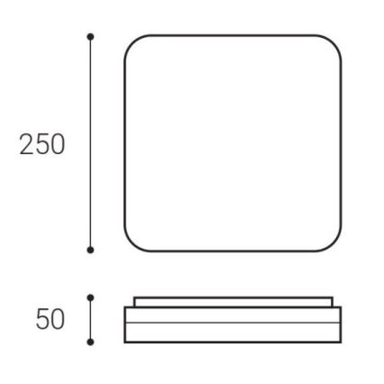 LED2 - LED Ceiling light SQUARE LED/12W/230V IP54 3000/4000/5700K