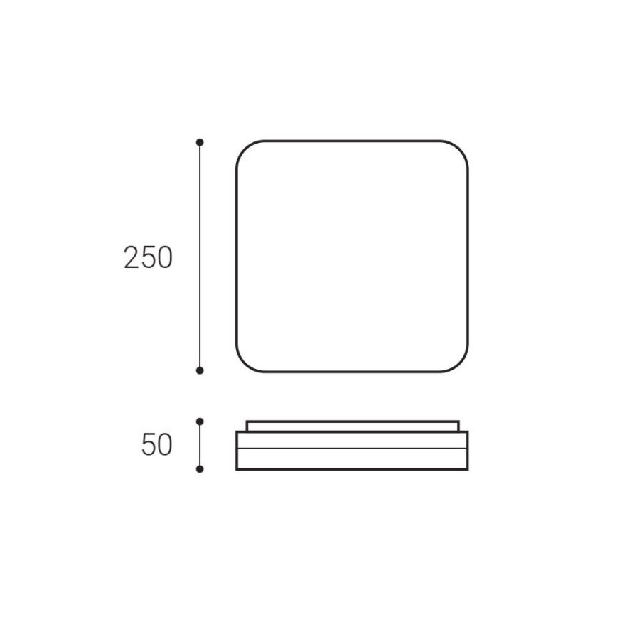 LED2 - LED Ceiling light SQUARE LED/12W/230V IP54 3000/4000/5700K