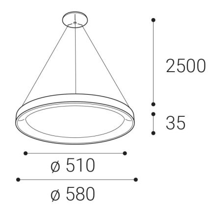 LED2 - LED Chandelier on a string BELLA LED/48W/230V 3000K/4000K white