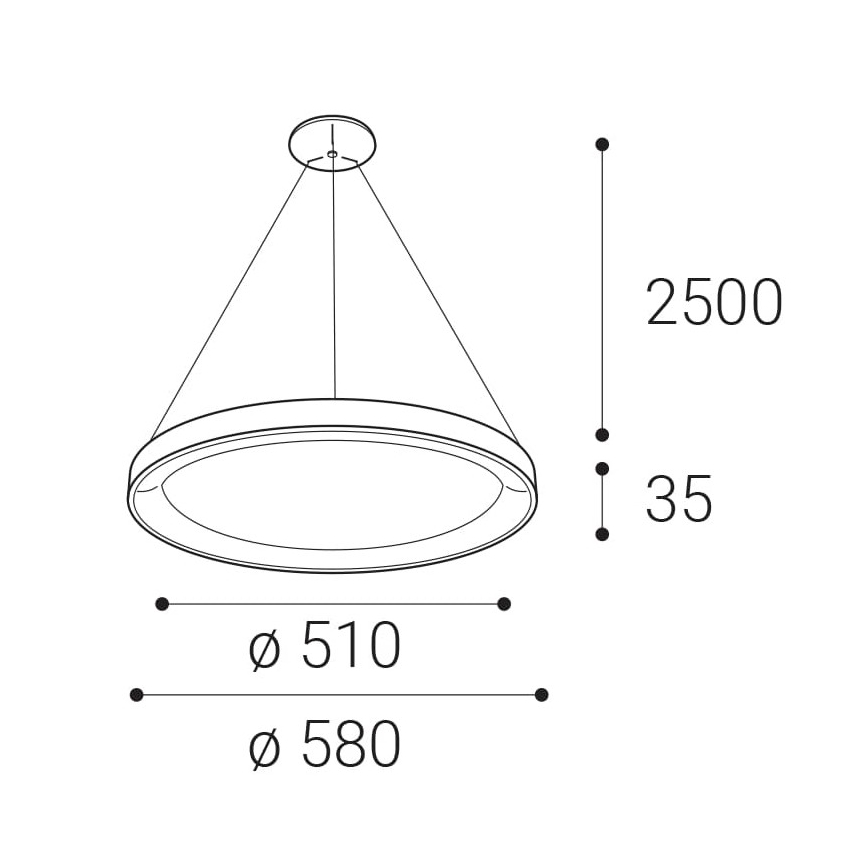 LED2 - LED Chandelier on a string BELLA LED/48W/230V 3000K/4000K white