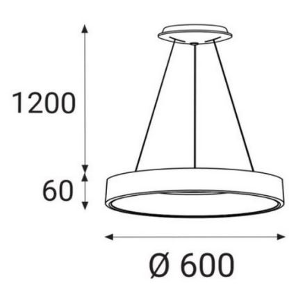 LED2 - LED Chandelier on a string BELLA LED/50W/230V 3000/4000K black
