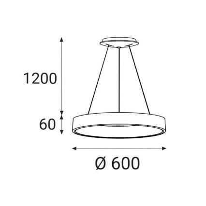 LED2 - LED Chandelier on a string BELLA LED/50W/230V 3000K d. 60 cm white