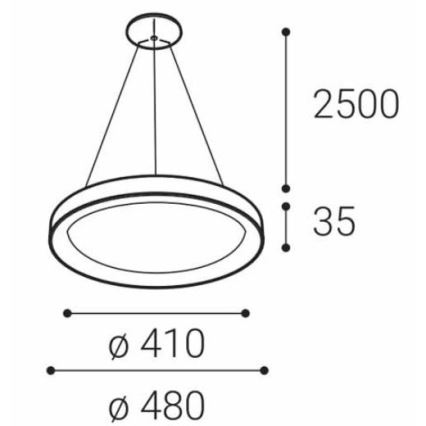 LED2 - LED Chandelier on a string BELLA SLIM LED/38W/230V 3000/4000K black