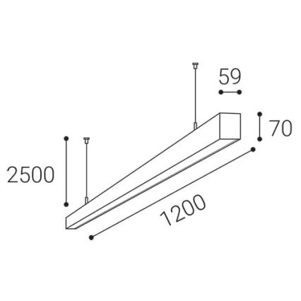 LED2 - LED Chandelier on a string NOLI LED/40W/230V 3000K/3500K/4000K black