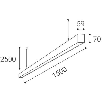 LED2 - LED Chandelier on a string NOLI LED/60W/230V 3000K/3500K/4000K white