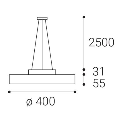 LED2 - LED Chandelier on a string ROTO LED/48W/230V 2700K/3300K/4000K IP40 white d. 40 cm