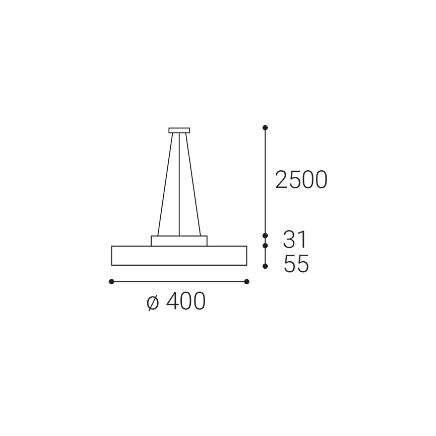 LED2 - LED Chandelier on a string ROTO LED/48W/230V 2700K/3300K/4000K IP40 white d. 40 cm