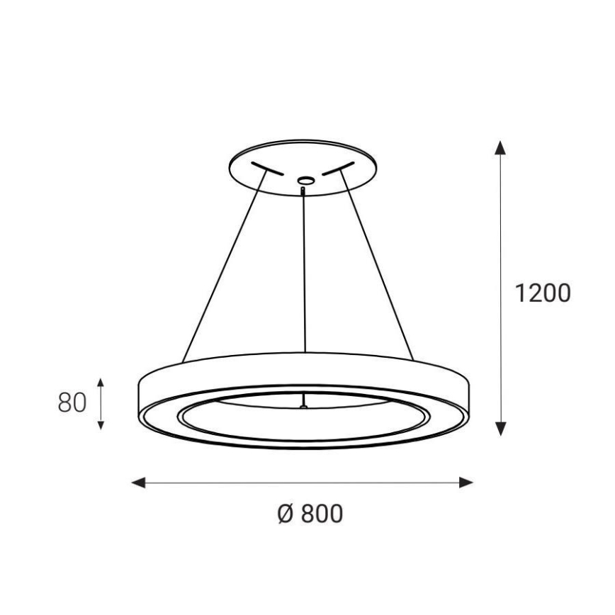 LED2 - LED Chandelier on a string SATURN LED/80W/230V 3000K d. 80 cm white