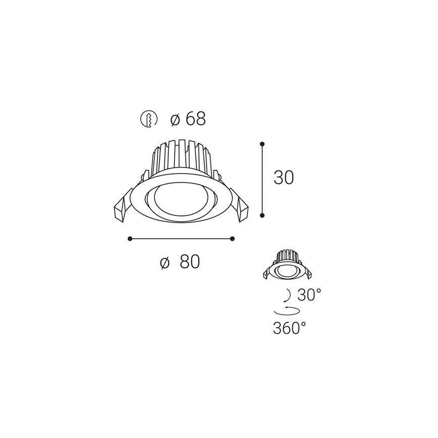 LED2 - LED Dimmable bathroom recessed light MAX LED/8W/230V 3000K IP65