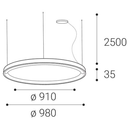 LED2 - LED Dimmable chandelier on a string BELLA LED/80W/230V 3000K/4000K black