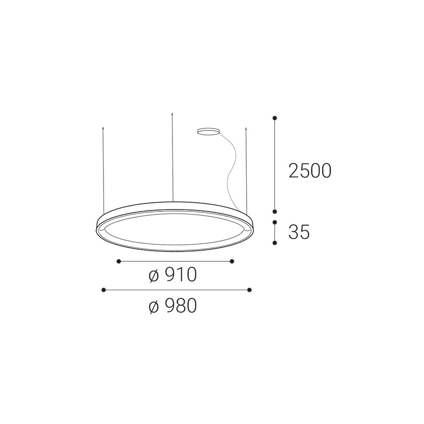 LED2 - LED Dimmable chandelier on a string BELLA LED/80W/230V 3000K/4000K black