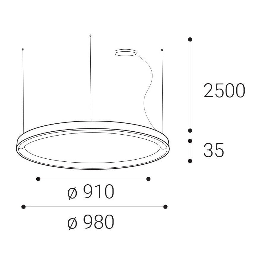 LED2 - LED Dimmable chandelier on a string BELLA LED/80W/230V 3000K/4000K white