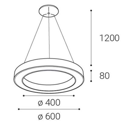 LED2 - LED Dimmable chandelier on a string SATURN LED/50W/230V 3000K/4000K black